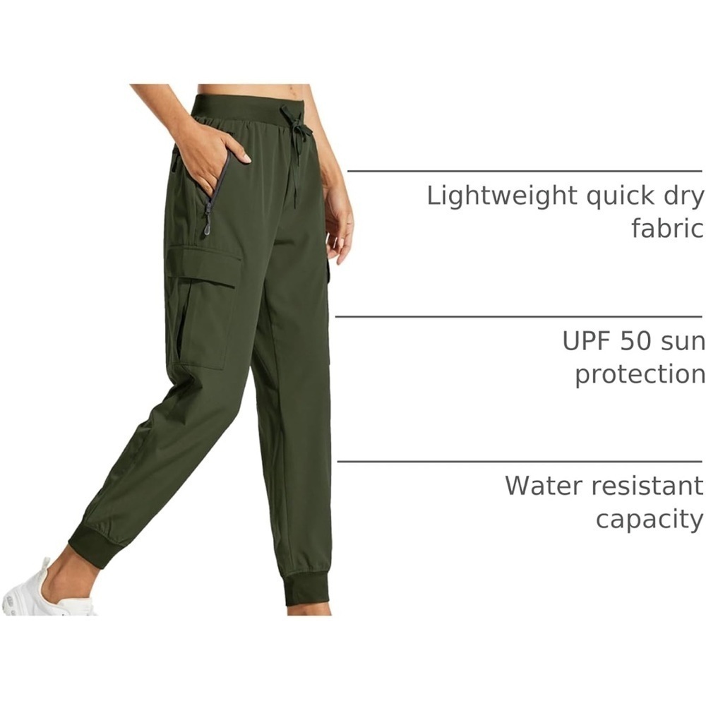NWT Olive Cargo Jogger Pants Water Resistant UPF 50+ Outdoor Hiking Casual XXXL - Picture 5 of 12